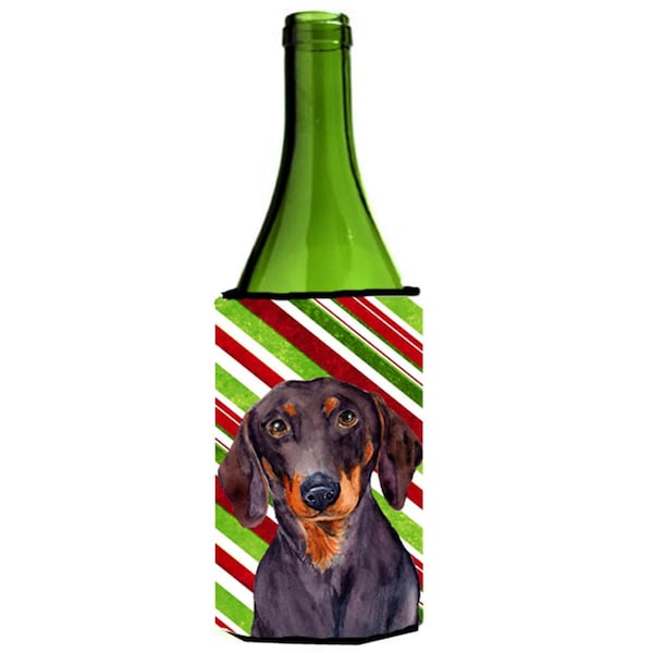 Carolines Treasures Dachshund Candy Cane Holiday Christmas Wine bottle sleeve Hugger 24 oz. - LH9223LITERK