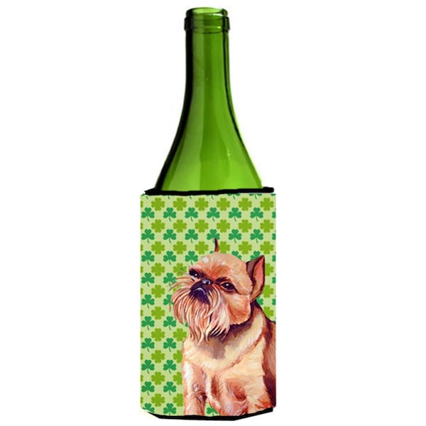 Carolines Treasures Brussels Griffon St. Patricks Day Shamrock Portrait Wine bottle sleeve Hugger - LH9179LITERK