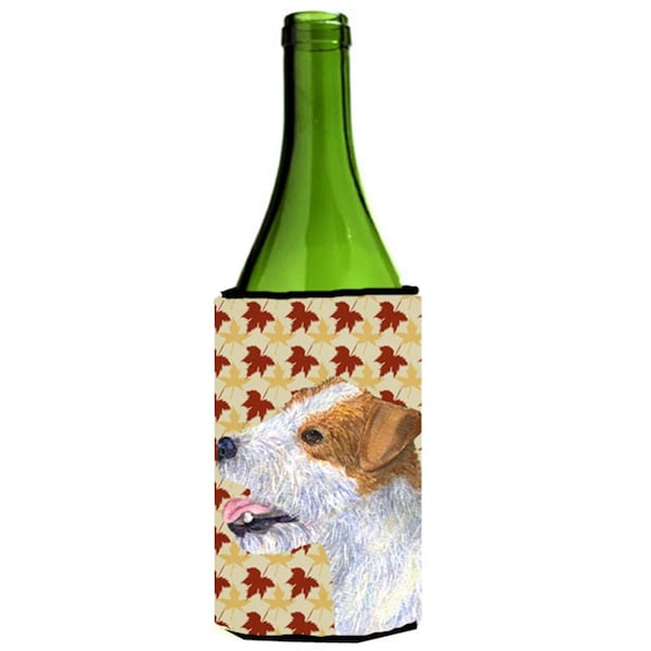 Carolines Treasures Jack Russell Terrier Fall Leaves Portrait Wine bottle sleeve Hugger - 24 oz. - SS4352LITERK