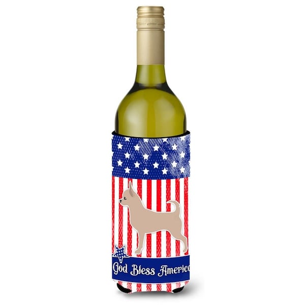 Carolines Treasures USA Patriotic Chihuahua Wine Bottle Beverge Insulator Hugger - BB3350LITERK