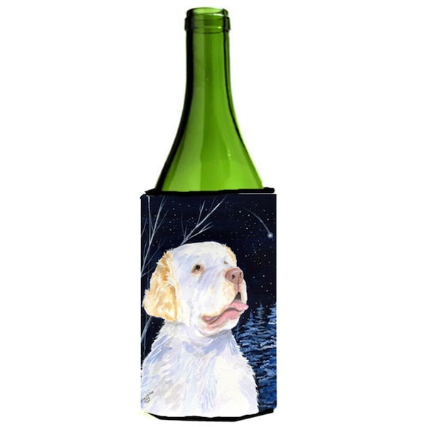 Carolines Treasures Starry Night Clumber Spaniel Wine bottle sleeve Hugger - 24 oz. - SS8356LITERK