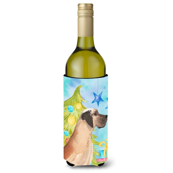 Carolines Treasures Fawn Natural Great Dane Christmas Wine Bottle Beverge Insulator Hugger - BB9419LITERK