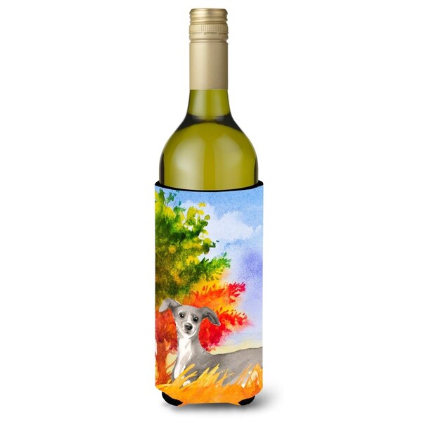 Carolines Treasures Fall Italian Greyhound Wine Bottle Beverage Insulator Hugger - CK1939LITERK