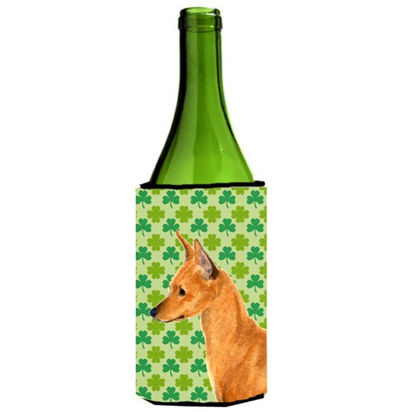 Carolines Treasures Min Pin St. Patricks Day Shamrock Wine bottle sleeve Hugger 24 oz. - SS4397LITERK