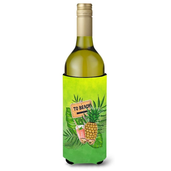 Carolines Treasures To the Beach Summer Wine Bottle Beverge Insulator Hugger - BB7450LITERK