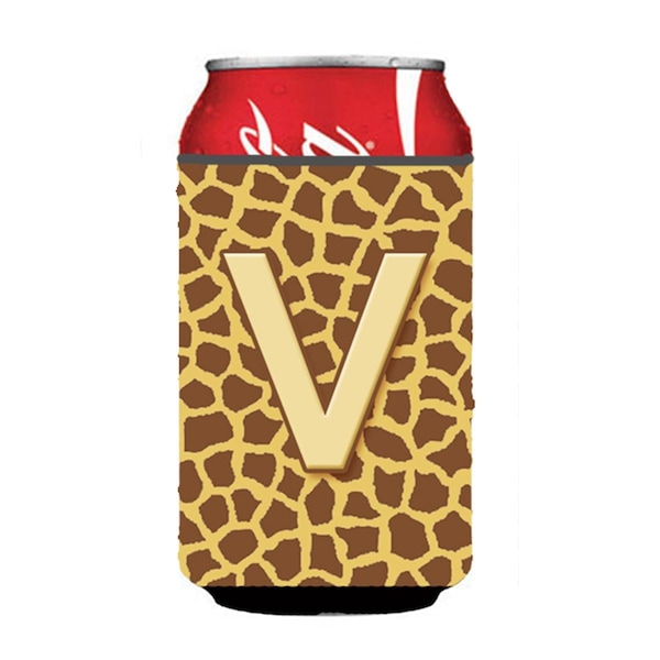 Carolines Treasures Letter V Initial Monogram - Giraffe Can Or Bottle  Hugger - CJ1025-VCC