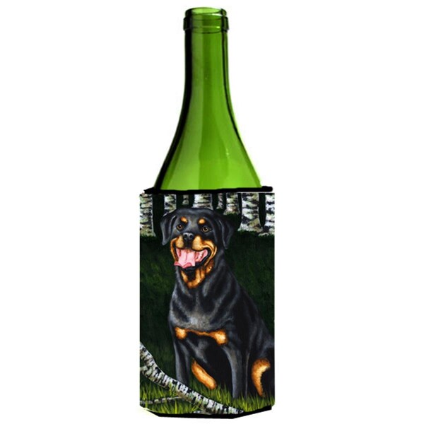 Carolines Treasures Backwoods Companion Rottweiler Wine Bottle Can cooler Hugger - AMB1388LITERK
