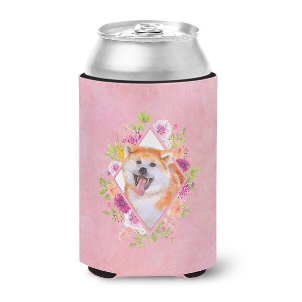 Carolines Treasures Akita Pink Flowers Can or Bottle Hugger - CK4111CC