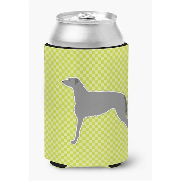 Carolines Treasures Scottish Deerhound Checkerboard Green Can or Bottle Hugger - BB3796CC