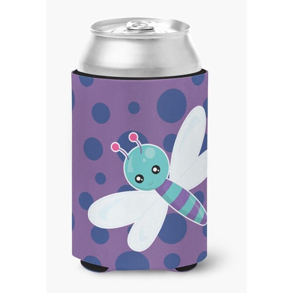 Carolines Treasures Dragonfly on Purple Polkadots Can or Bottle Hugger - BB7099CC