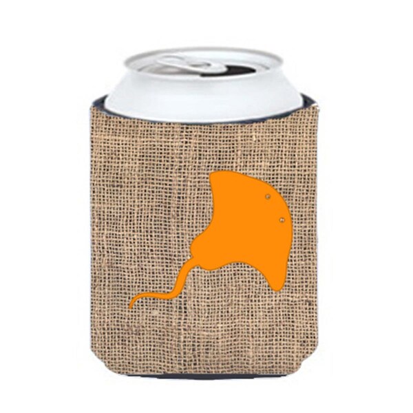 Carolines Treasures Stingray Burlap And Orange Can Or Bottle  Hugger - BB1095-BL-OR-CC