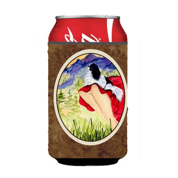 Carolines Treasures Lady With Her Japanese Chin Can Or bottle sleeve Hugger - 12 oz. - SS8524CC