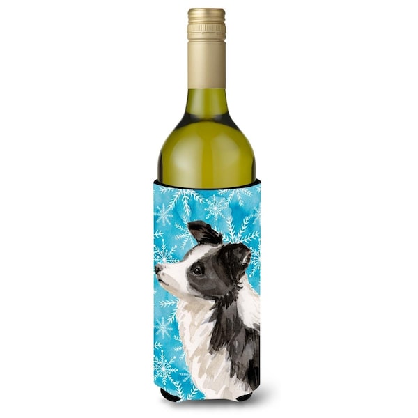 Carolines Treasures Border Collie Winter Wine Bottle Beverge Insulator Hugger - BB9443LITERK