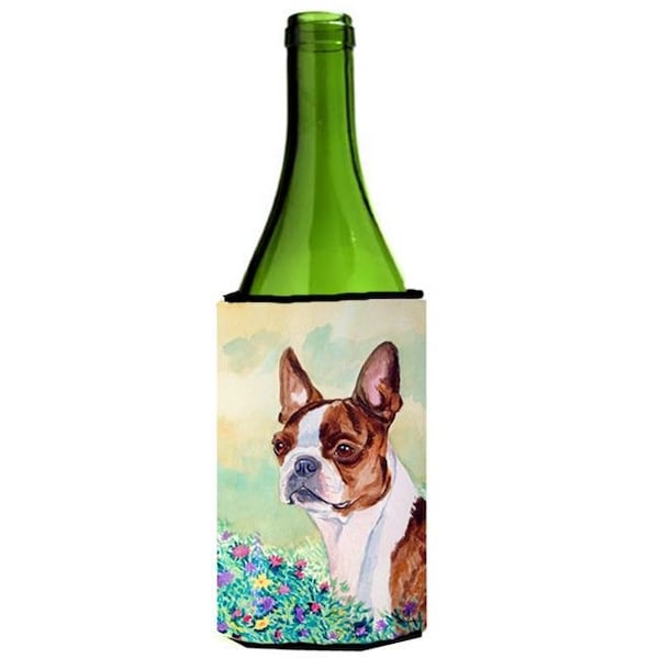Carolines Treasures Carolines Treasures 7222LITERK Red And White Boston Terrier Wine bottle sleeve Hugger - 7222LITERK