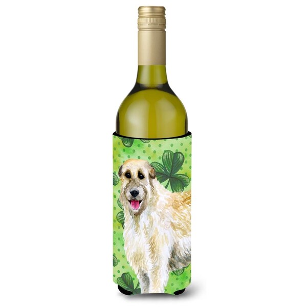 Carolines Treasures Irish Wolfhound St. Patricks Wine Bottle Beverge Insulator Hugger - BB9844LITERK