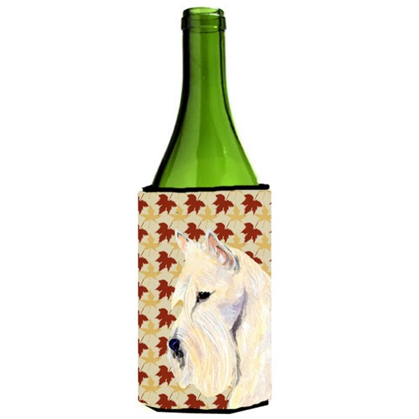Carolines Treasures Scottish Terrier Wheaten Fall Leaves Portrait Wine Bottle   Hugger - 24 oz. - SS4326LITERK