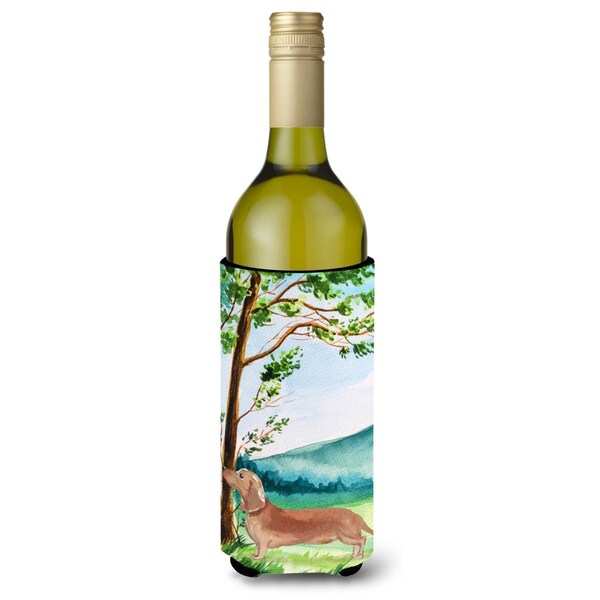 Carolines Treasures Under the Tree Red Dachshund Wine Bottle Beverage Insulator Hugger - CK2002LITERK