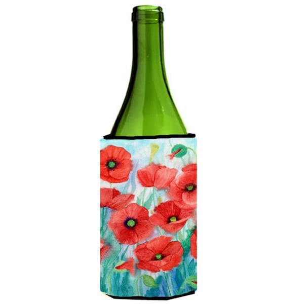 Carolines Treasures Poppies Wine Bottle Can cooler Hugger - IBD0258LITERK