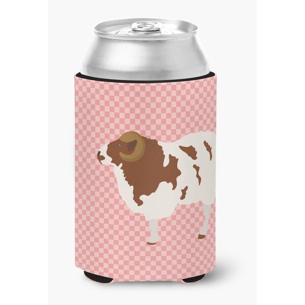 Carolines Treasures Jacob Sheep Pink Check Can or Bottle Hugger - BB7975CC