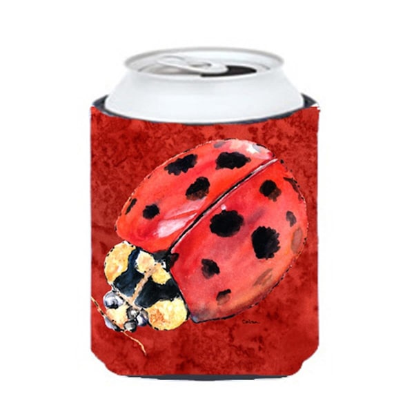 Carolines Treasures Lady Bug On Deep Red Can Or bottle sleeve Hugger - 12 oz. - 8870CC
