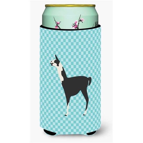 Carolines Treasures Carolines Treasures BB8092TBC Llama Q Ara Blue Check Tall Boy Beverage Insulator Hugger - BB8092TBC