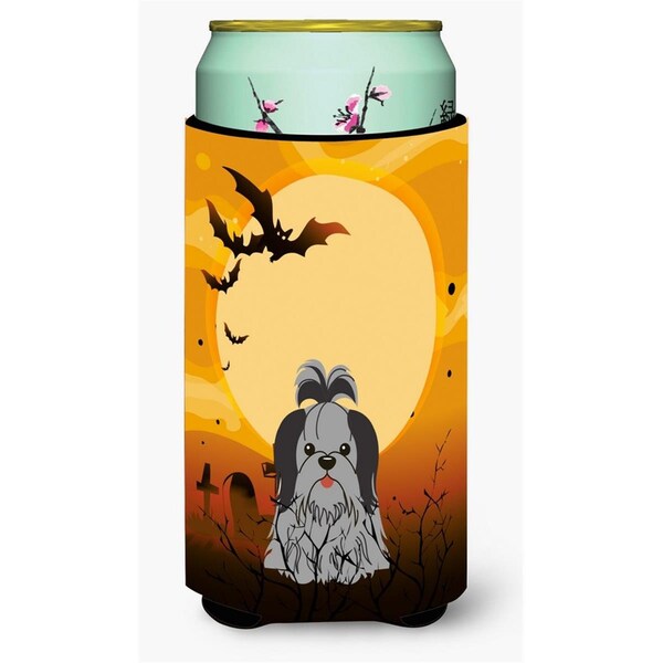 Carolines Treasures Halloween Shih Tzu Black and Silver Tall Boy Beverage Insulator Hugger - BB4355TBC