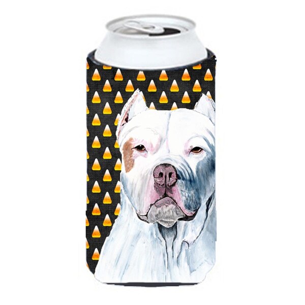 Carolines Treasures Pit Bull Candy Corn Halloween Portrait Tall Boy  Hugger - SC9166TBC