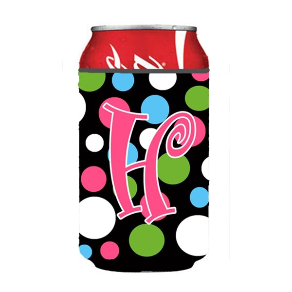 Carolines Treasures Letter H Initial Monogram - Polkadots And Pink Can Or Bottle  Hugger - CJ1038-HCC