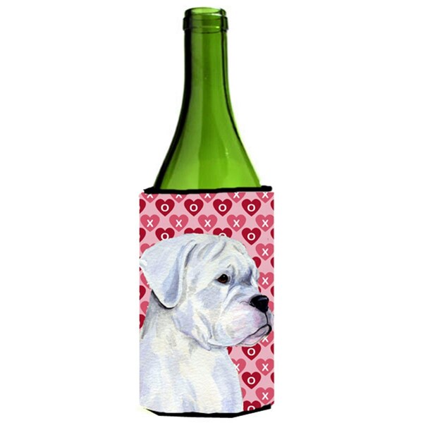 Carolines Treasures Boxer Hearts Love And Valentines Day Wine bottle sleeve Hugger - SS4509LITERK