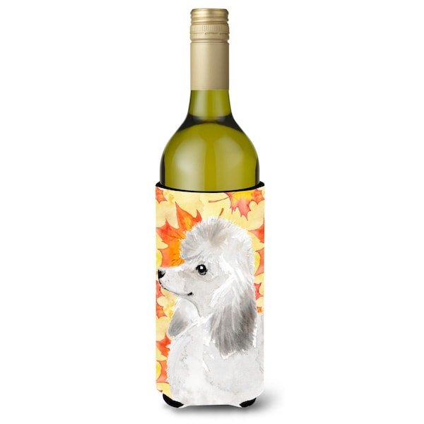 Carolines Treasures White Standard Poodle Fall Wine Bottle Beverge Insulator Hugger - BB9526LITERK