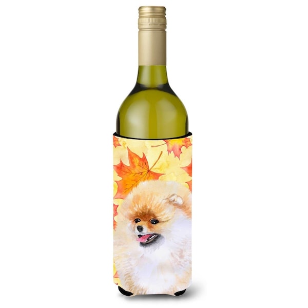 Carolines Treasures Pomeranian Fall Wine Bottle Beverge Insulator Hugger - BB9943LITERK