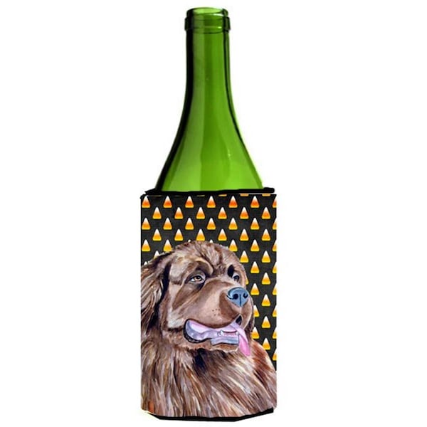 Carolines Treasures Newfoundland Candy Corn Halloween Portrait Wine bottle sleeve Hugger - 24 oz. - LH9050LITERK