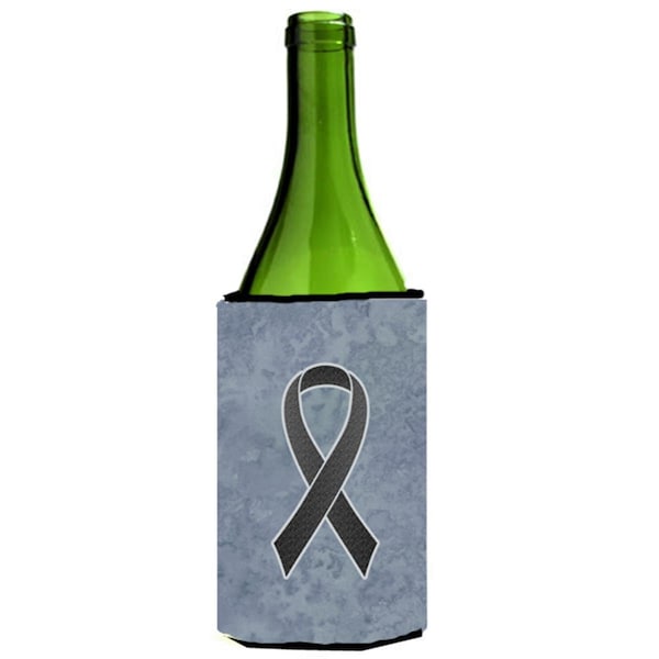 Carolines Treasures Black Ribbon for Melanoma Cancer Awareness Wine bottle sleeve Hugger  24 Oz. - AN1216LITERK