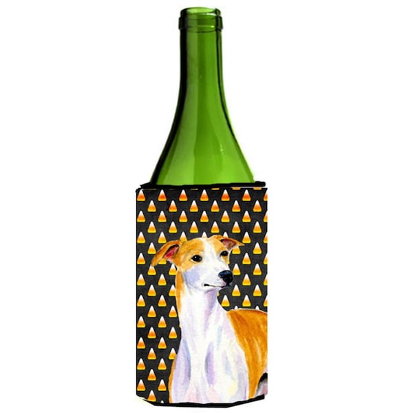Carolines Treasures Whippet Candy Corn Halloween Portrait Wine bottle sleeve Hugger - 24 oz. - LH9069LITERK