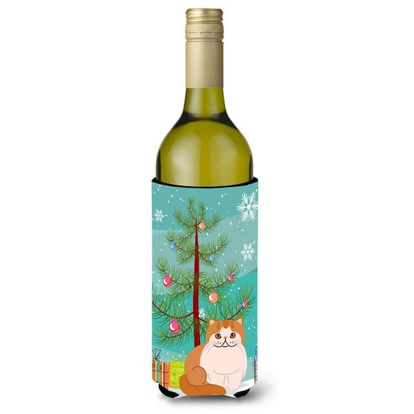 Carolines Treasures Exotic Shorthair Cat Merry Christmas Tree Wine Bottle Beverge Insulator Hugger - BB4419LITERK
