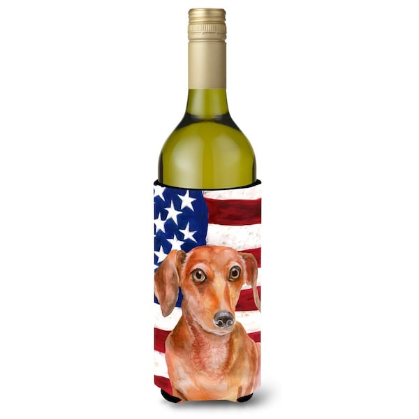 Carolines Treasures Red Dachshund Patriotic Wine Bottle Beverge Insulator Hugger - BB9707LITERK