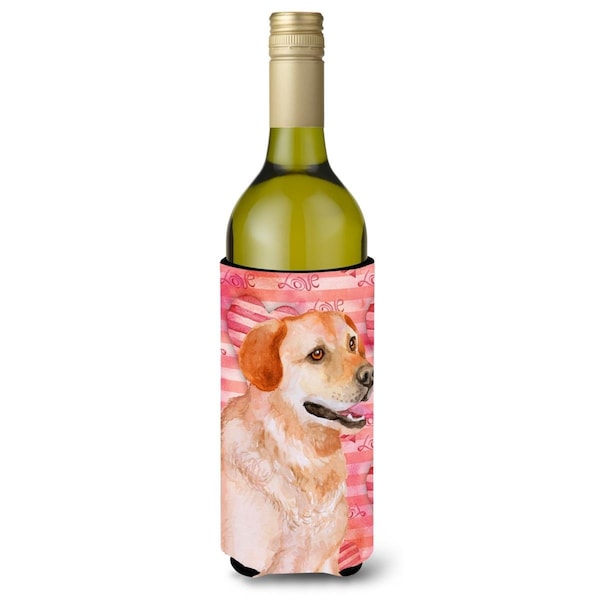 Carolines Treasures Labrador Retriever Love Wine Bottle Beverge Insulator Hugger - BB9801LITERK