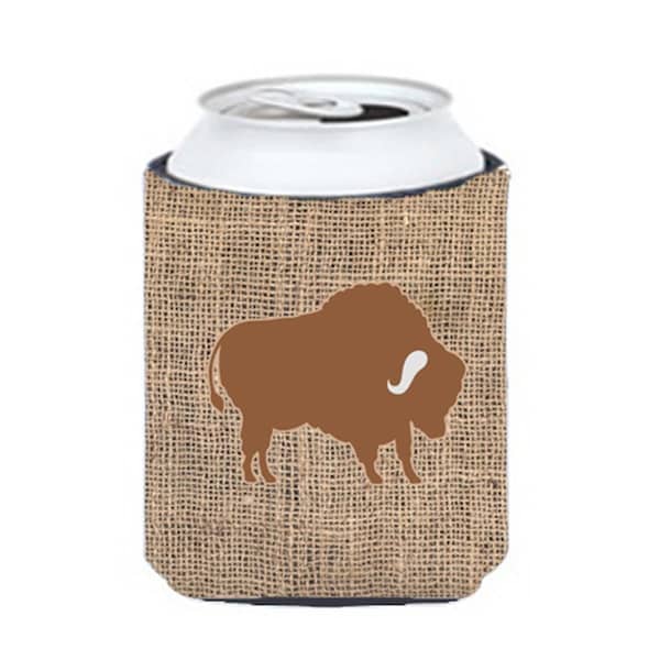 Carolines Treasures Buffalo Burlap And Brown Can Or Bottle  Hugger - BB1127-BL-BN-CC