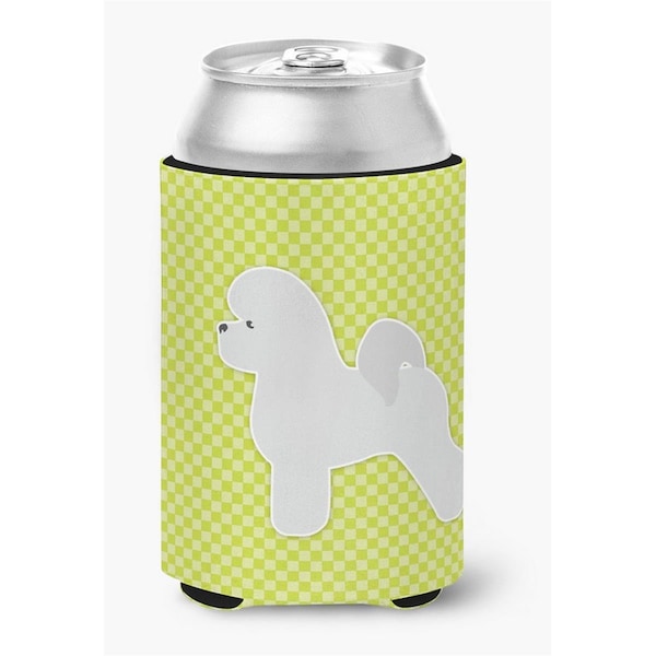 Carolines Treasures Bichon Frise Checkerboard Green Can or Bottle Hugger - BB3845CC