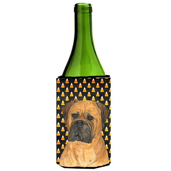 Carolines Treasures Bullmastiff Candy Corn Halloween Portrait Wine Bottle  Hugger - 24 oz. - SS4310LITERK