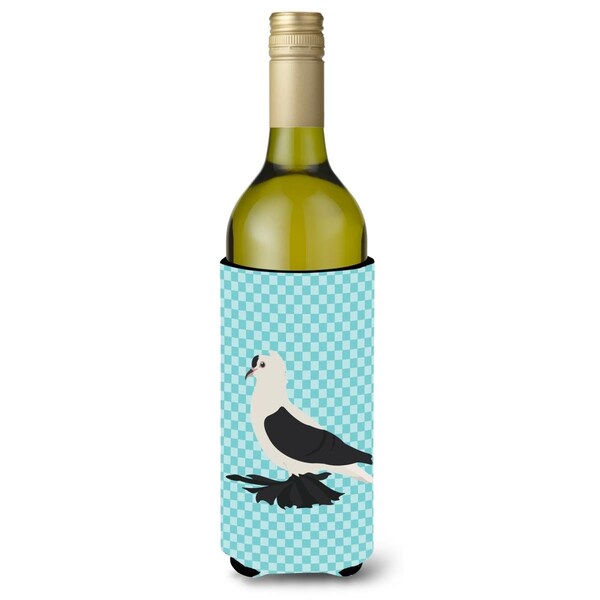 Carolines Treasures Saxon Fairy Swallow Pigeon Blue Check Wine Bottle Beverge Insulator Hugger - BB8120LITERK
