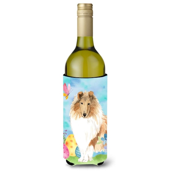 Carolines Treasures Easter Eggs Rough Collie Wine Bottle Beverge Insulator Hugger - CK1904LITERK