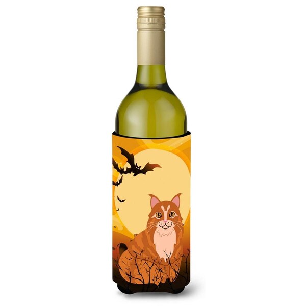 Carolines Treasures Halloween Maine Coon Cat Wine Bottle Beverge Insulator Hugger - BB4448LITERK