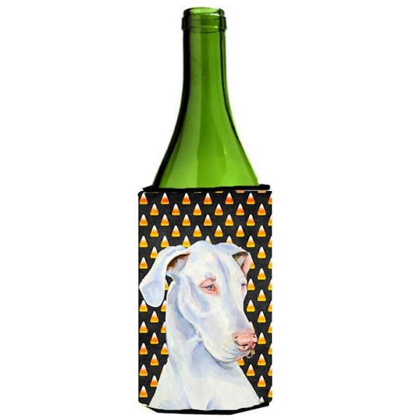 Carolines Treasures Great Dane Candy Corn Halloween Portrait Wine bottle sleeve Hugger - 24 oz. - LH9052LITERK
