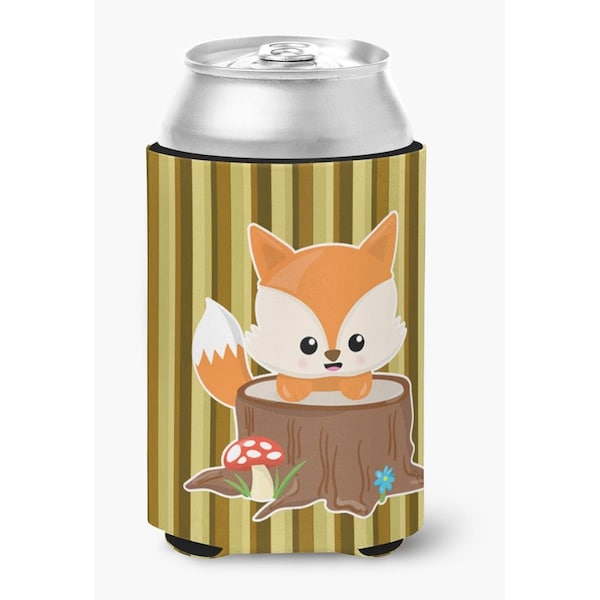 Carolines Treasures Baby Fox Tree Stripes Can or Bottle Hugger - BB7088CC