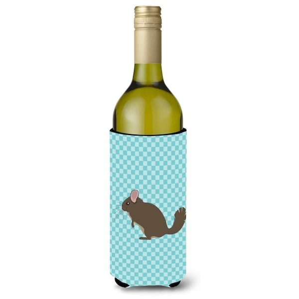 Carolines Treasures Chinchilla Blue Check Wine Bottle Beverge Insulator Hugger - BB8049LITERK