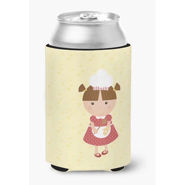 Carolines Treasures Brunette Baker on Yellow Can or Bottle Hugger - BB7292CC