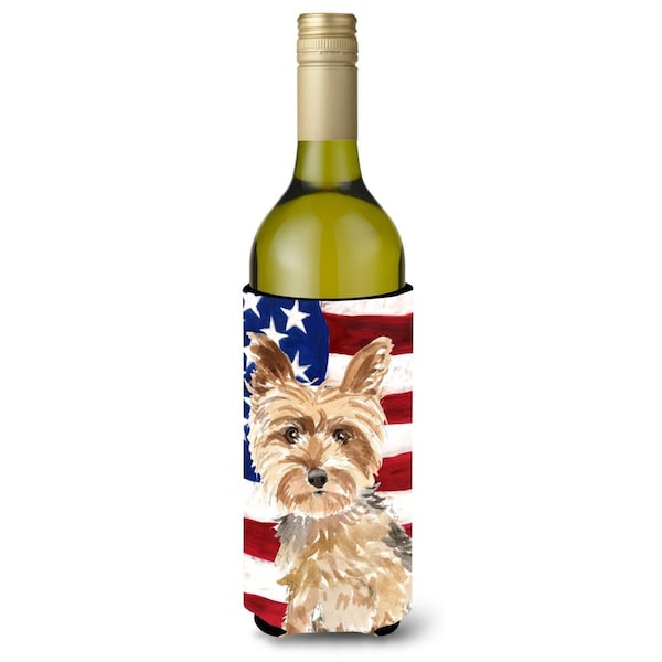 Carolines Treasures Patriotic USA Fox Terrier Wine Bottle Beverge Insulator Hugger - CK1706LITERK