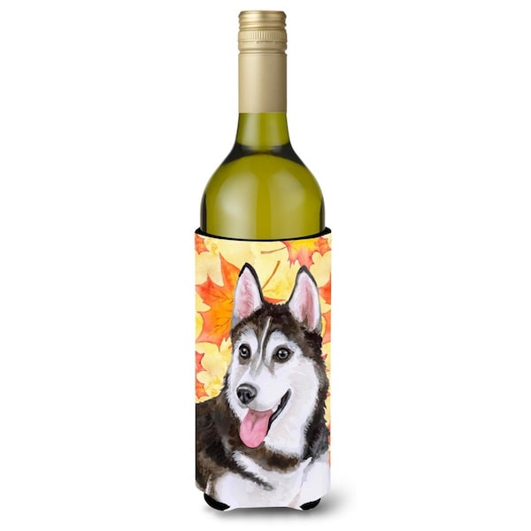 Carolines Treasures Siberian Husky No 2 Fall Wine Bottle Beverge Insulator Hugger - BB9973LITERK