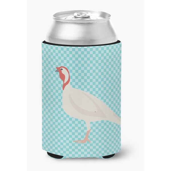 Carolines Treasures Beltsville Small White Turkey Hen Blue Check Can or Bottle Hugger - BB8163CC